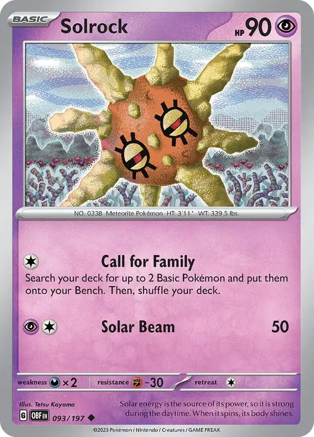 Solrock [Reverse Holo] - Pokemon Obsidian Flames #93