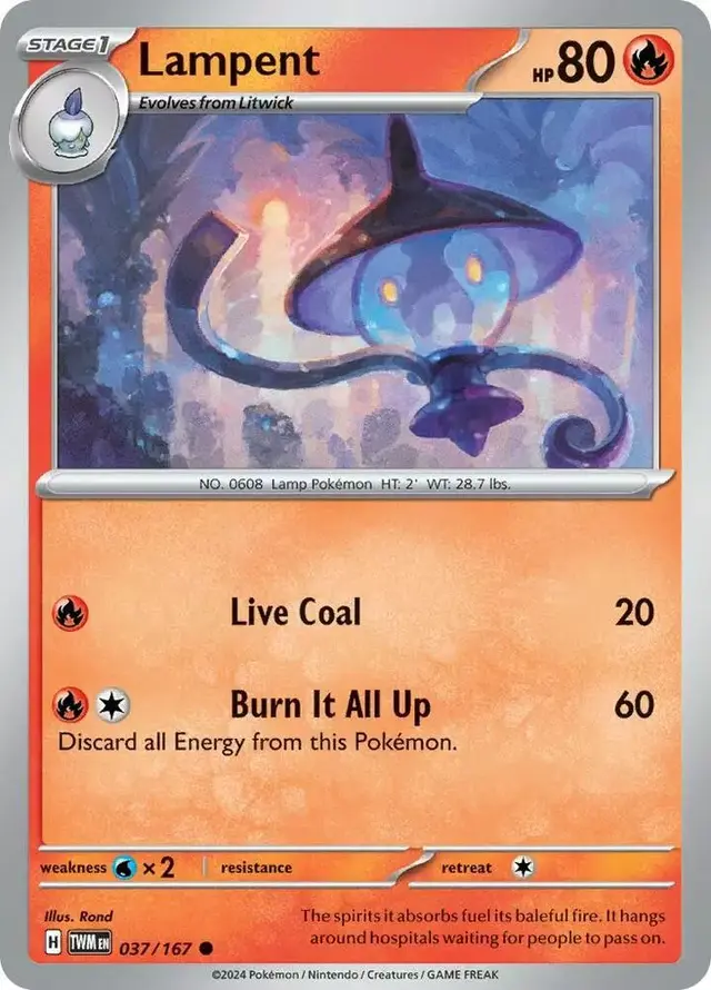 Lampent [Reverse Holo] - Pokemon Twilight Masquerade #37