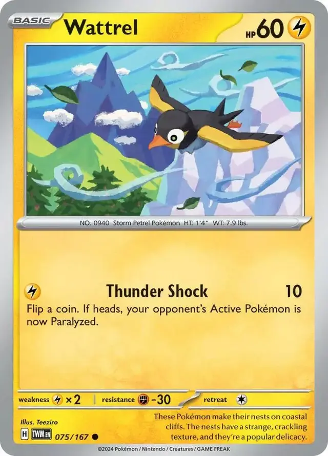 Wattrel - Pokemon Twilight Masquerade #75