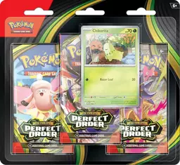 3 Pack Blister: Chikorita - Pokemon Perfect Order