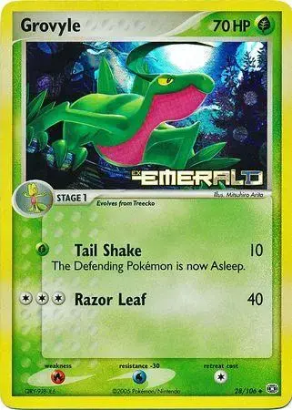 Grovyle [Reverse Holo] - Pokemon Emerald #28
