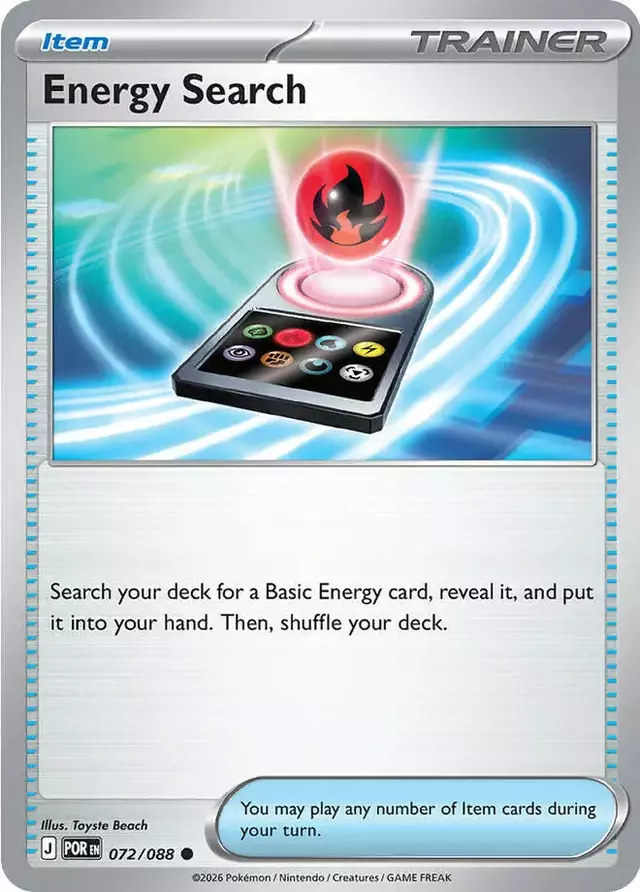 Energy Search [Reverse Holo] - Pokemon Perfect Order #72