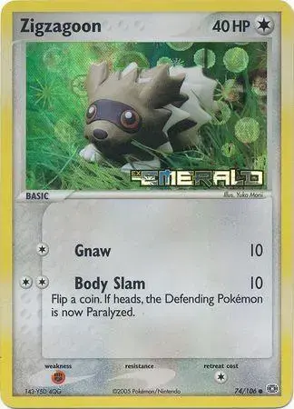 Zigzagoon [Reverse Holo] - Pokemon Emerald #74