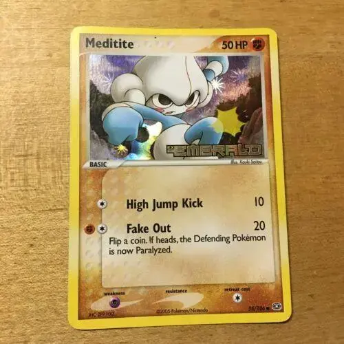 Meditite [Reverse Holo] - Pokemon Emerald #55