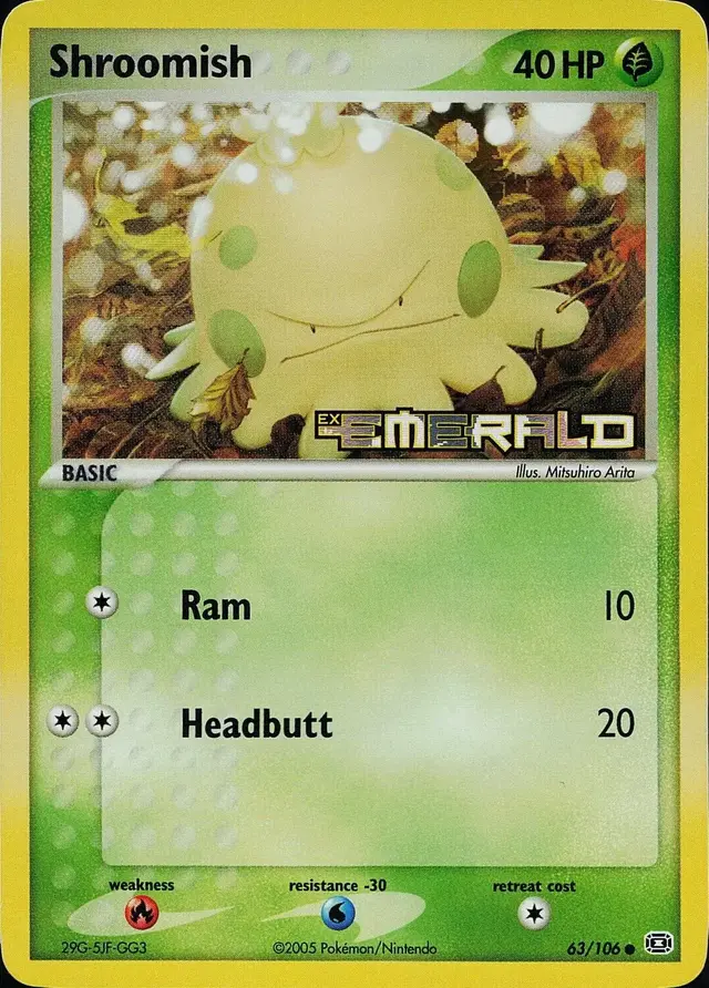 Shroomish [Reverse Holo] - Pokemon Emerald #63