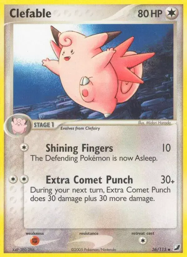 Clefable [Reverse Holo] - Pokemon Unseen Forces #36