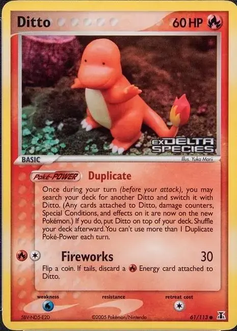 Ditto Charmander [Reverse Holo] - Pokemon Delta Species #61