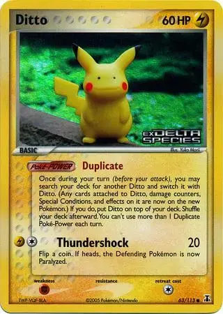 Ditto (Pikachu) [Reverse Holo] - Pokemon Delta Species #63