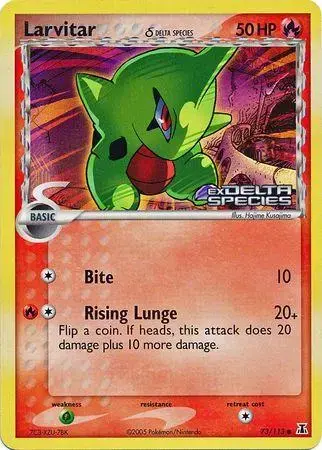 Larvitar [Reverse Holo] - Pokemon Delta Species #73