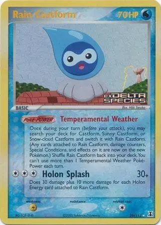 Rain Castform [Reverse Holo] - Pokemon Delta Species #26