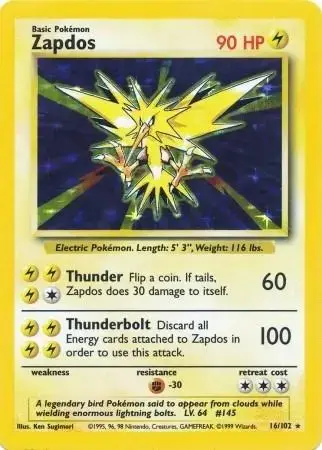 Zapdos - Pokemon Base Set #16