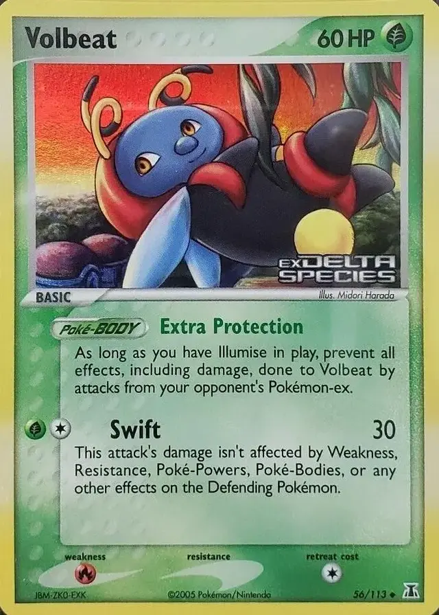 Volbeat [Reverse Holo] - Pokemon Delta Species #56
