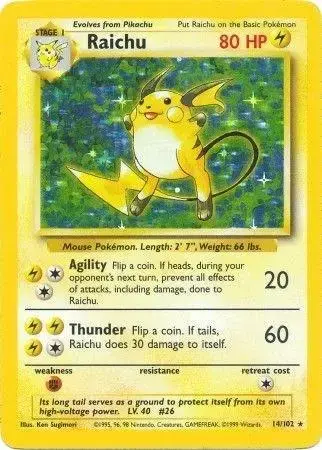 Raichu #14 - Pokemon Base Set