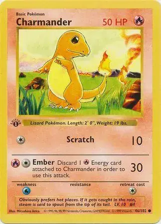 Charmander [1st Edition] - Pokemon Base Set #46