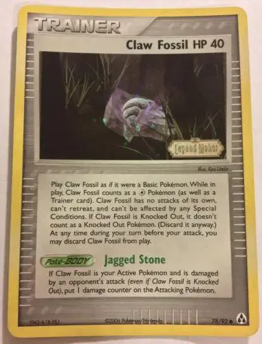 Claw Fossil [Reverse Holo] - Pokemon Legend Maker #78