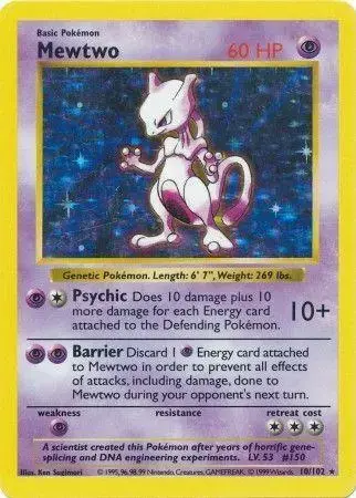 Mewtwo [Shadowless] - Pokemon Base Set #10