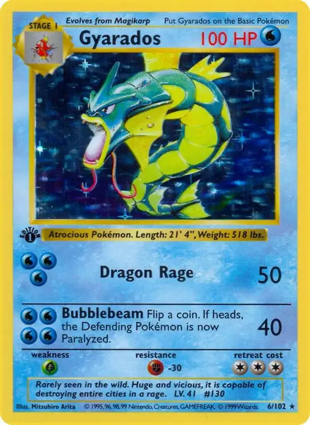 Gyarados [1st Edition] - Pokemon Base Set #6