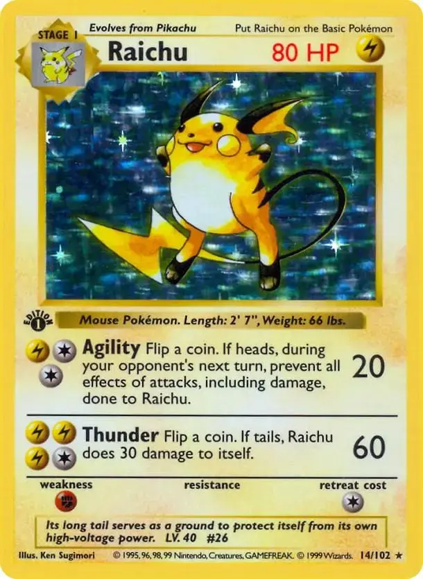 Raichu [1st Edition] - Pokemon Base Set #14