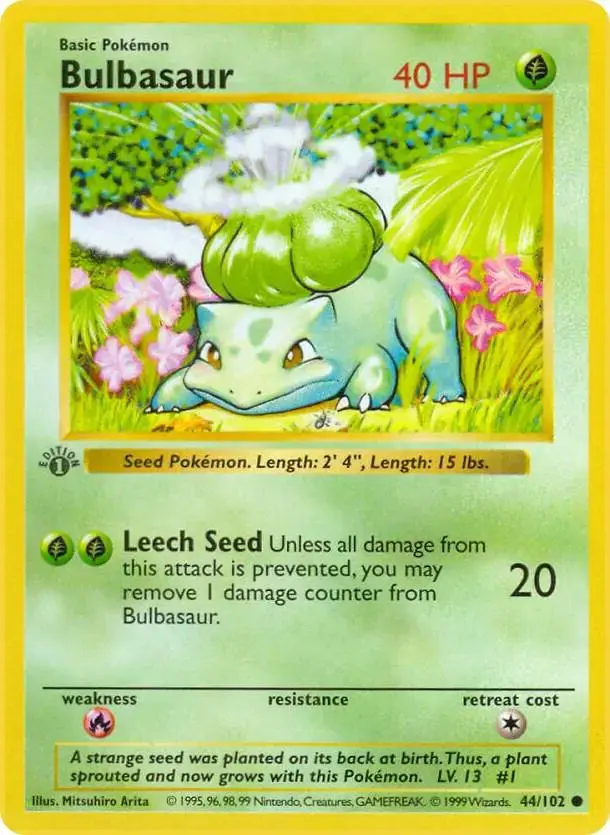 Bulbasaur [1st Edition] - Pokemon Base Set #44