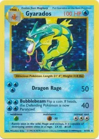 Gyarados [Shadowless] - Pokemon Base Set #6