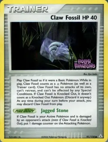 Claw Fossil [Reverse Holo] - Pokemon Holon Phantoms #91