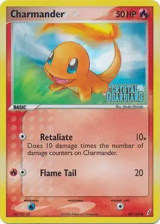 Charmander [Reverse Holo] - Pokemon Crystal Guardians #48