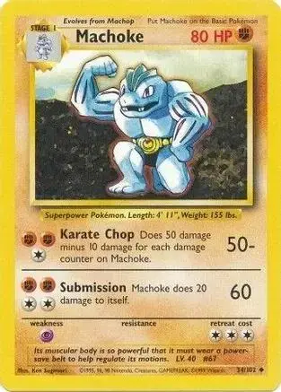 Machoke - Pokemon Base Set #34