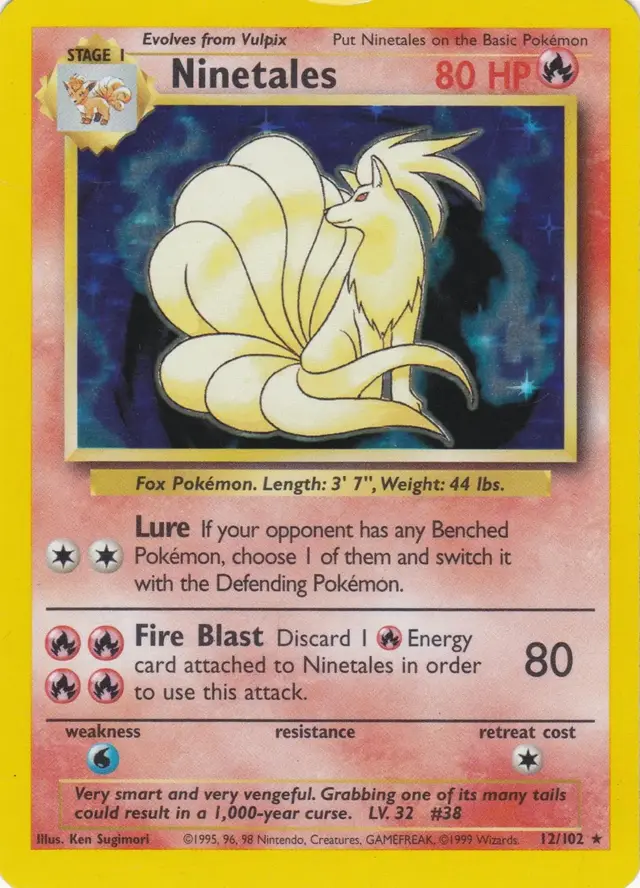 Ninetales [Black Flame] - Pokemon Base Set #12