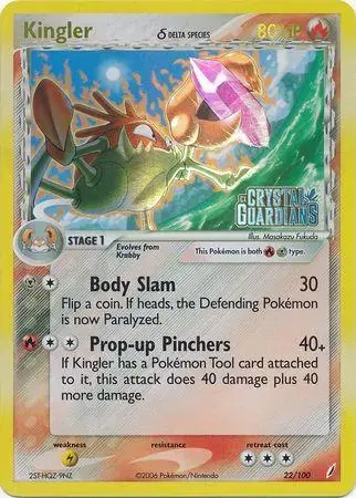 Kingler [Reverse Holo] - Pokemon Crystal Guardians #22