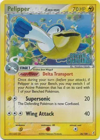Pelipper [Reverse Holo] - Pokemon Crystal Guardians #26