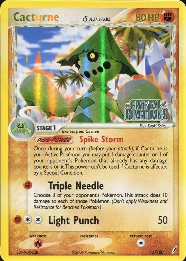 Cacturne [Reverse Holo] - Pokemon Crystal Guardians #15