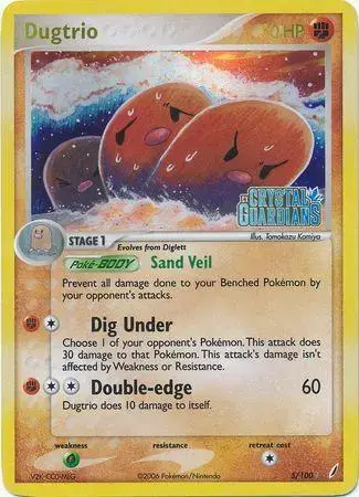 Dugtrio [Reverse Holo] - Pokemon Crystal Guardians #5