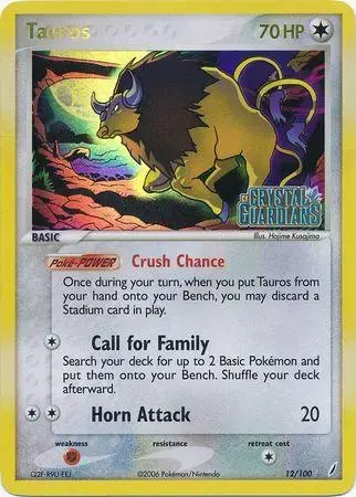 Tauros [Reverse Holo] - Pokemon Crystal Guardians #12