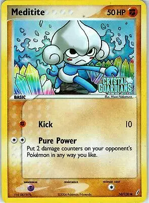 Meditite [Reverse Holo] - Pokemon Crystal Guardians #56