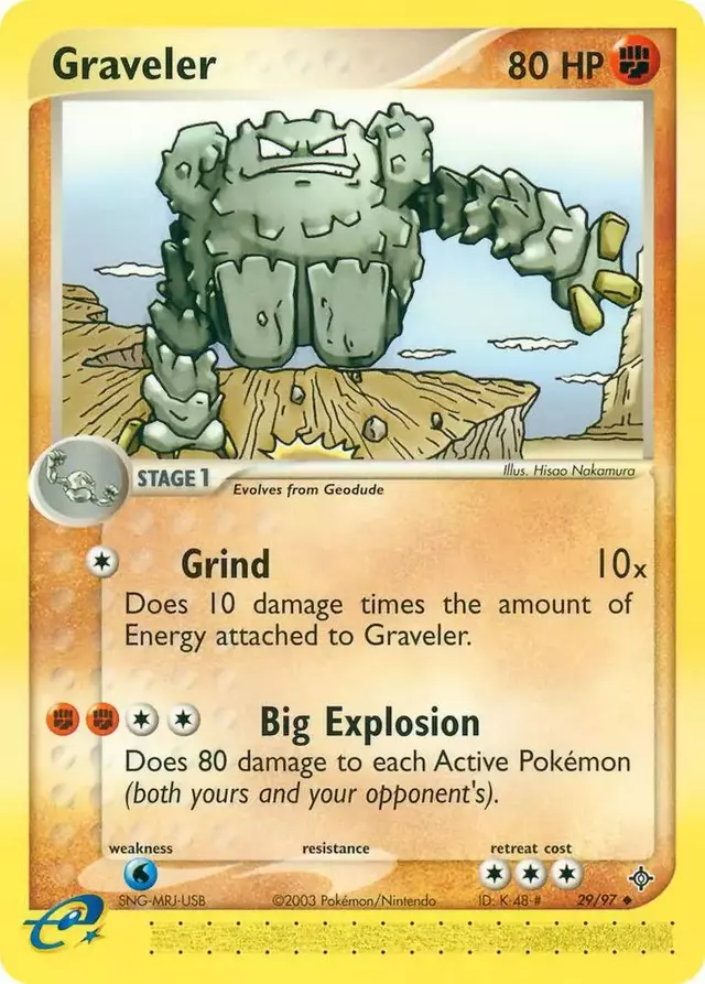 Graveler [Reverse Holo] - Pokemon Dragon #29