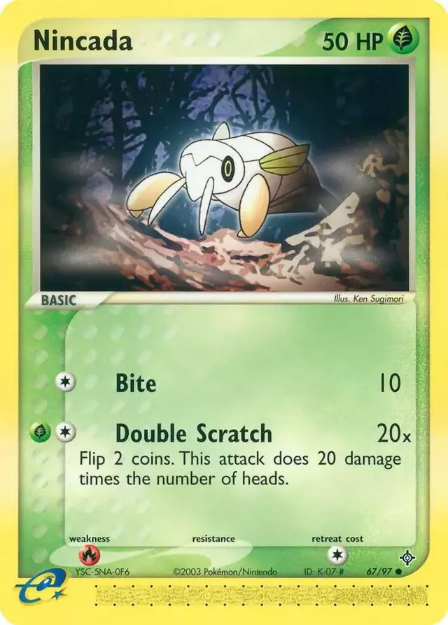 Nincada [Reverse Holo] - Pokemon Dragon #67