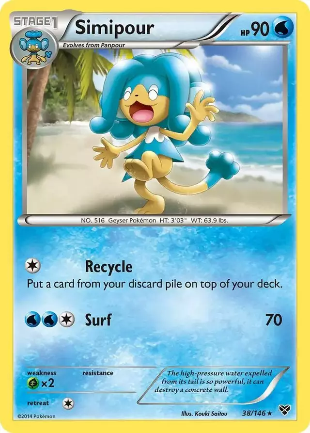 Simipour [Reverse Holo] - Pokemon XY #38