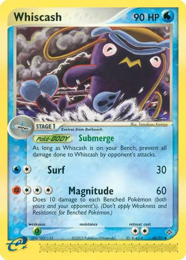 Whiscash [Reverse Holo] - Pokemon Dragon #48