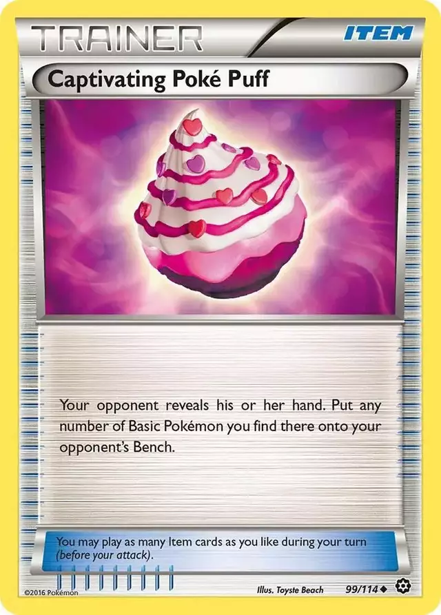 Captivating Poke Puff [Reverse Holo] - Pokemon Steam Siege #99