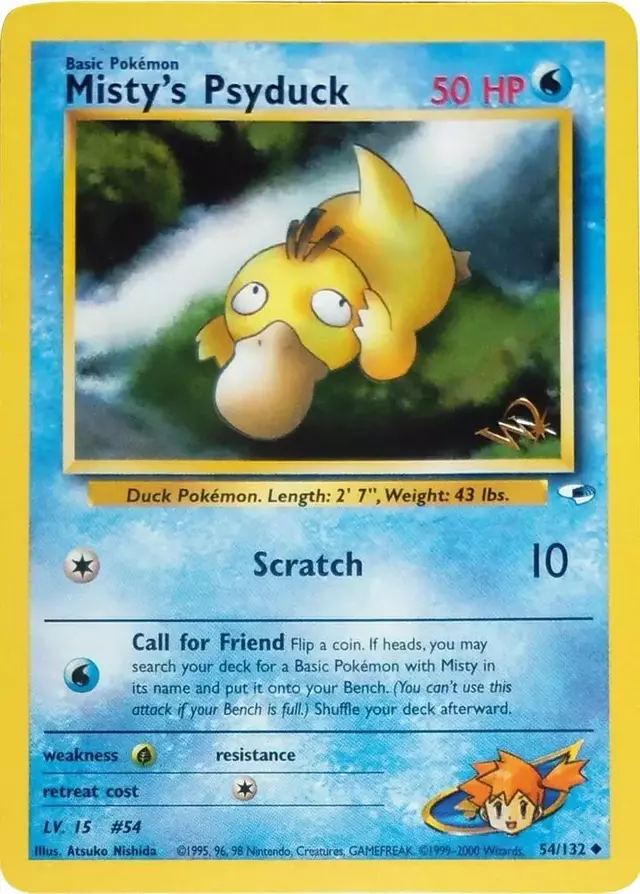 Misty's Psyduck [W Stamp] - Pokemon WoTC Promos #54