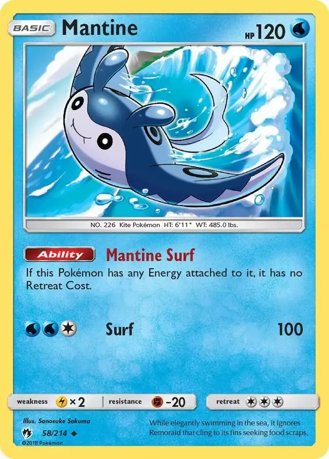 Mantine [Reverse Holo] - Pokemon Lost Thunder #58