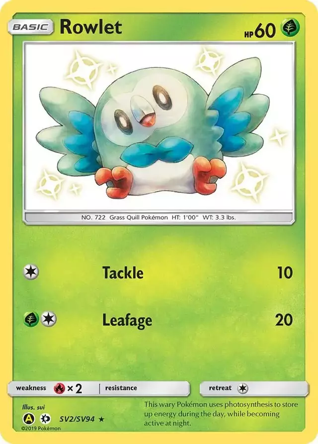 Rowlet - Pokemon Hidden Fates #SV2