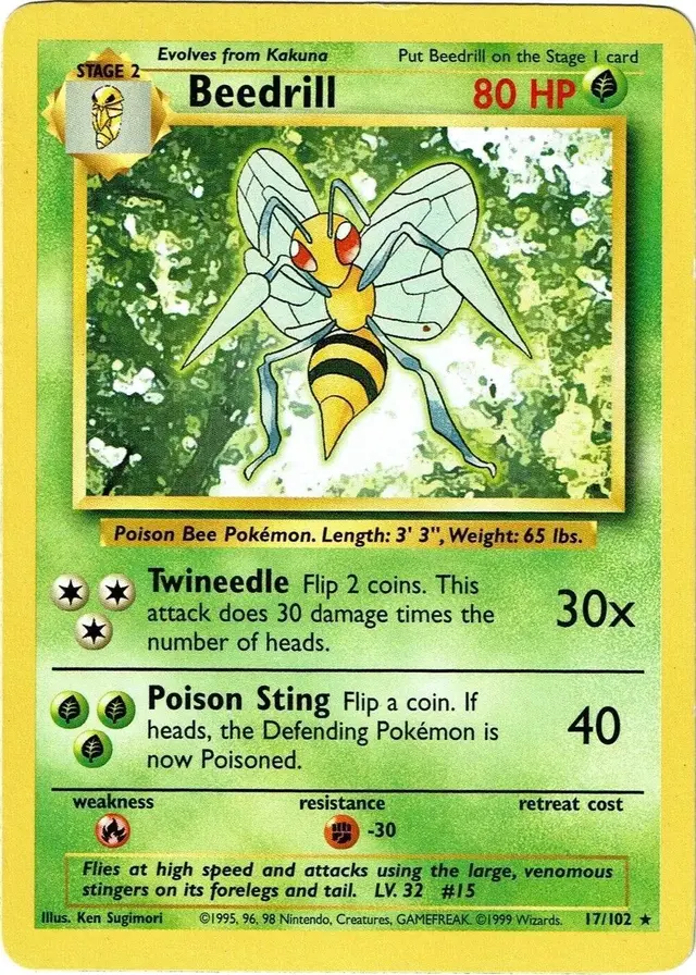 Beedrill - Pokemon Base Set #17