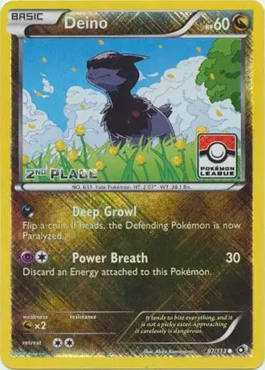 Deino [2nd Place League] - Pokemon Tournament Promos #97