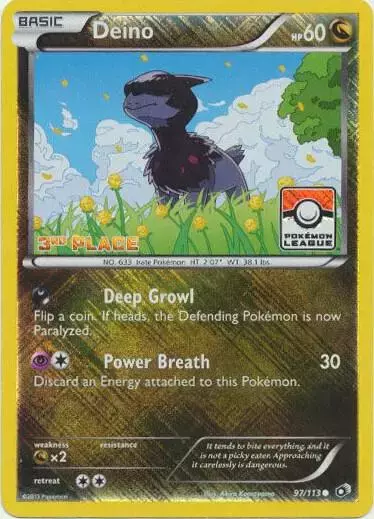 Deino [3rd Place League] - Pokemon Tournament Promos #97