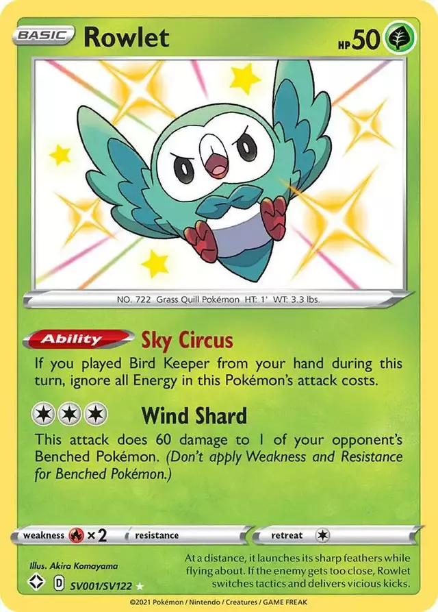 Rowlet - Pokemon Shining Fates #SV001