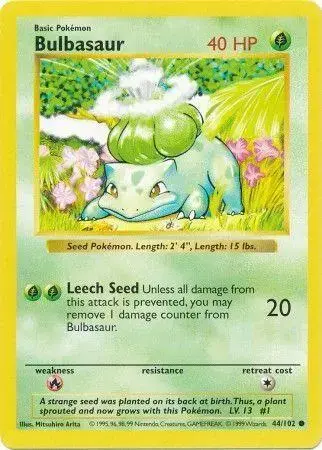 Bulbasaur [Shadowless] - Pokemon Base Set #44