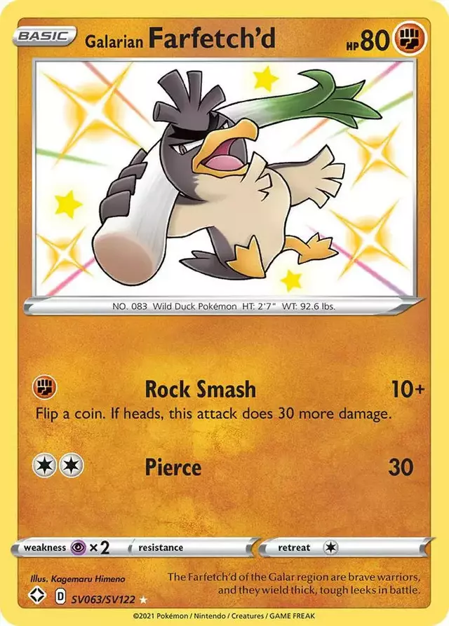 Galarian Farfetch'd - Pokemon Shining Fates #SV063