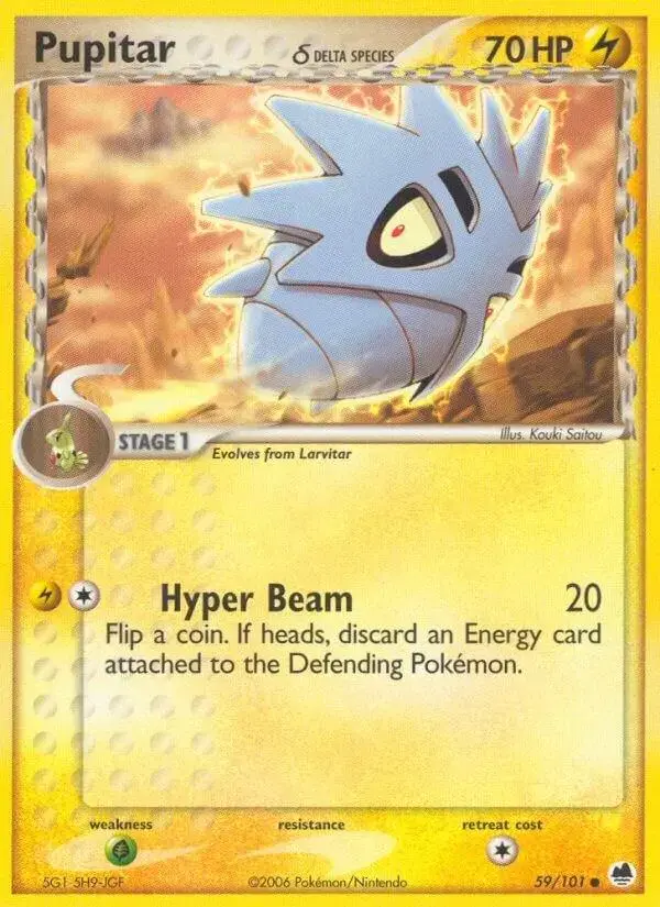 Pupitar - Pokemon Dragon Frontiers #59