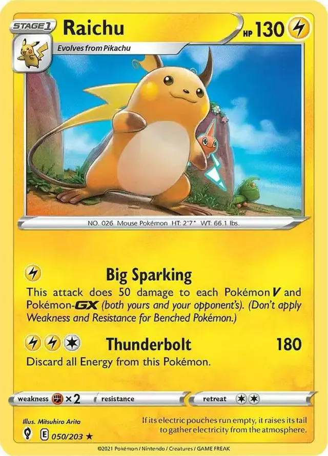 Raichu [Reverse Holo] - Pokemon Evolving Skies #50